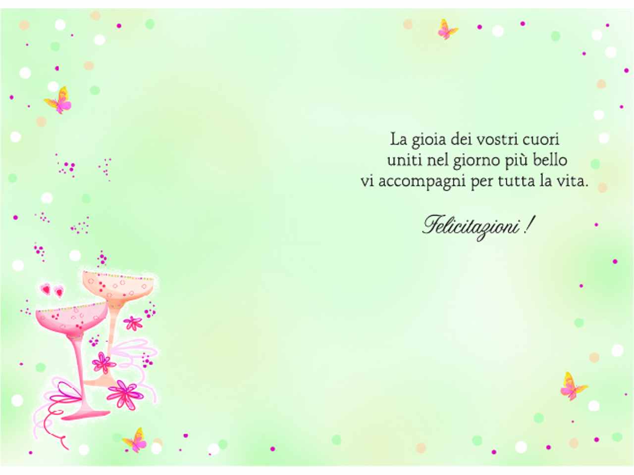 Biglietto augurale con scritta felice matrimonio