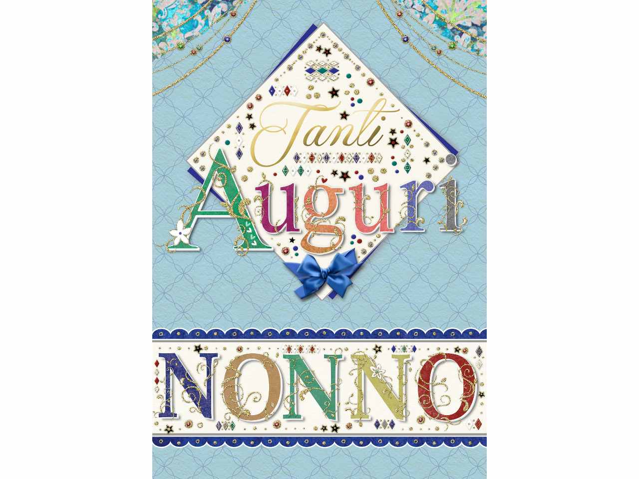 Biglietto auguri per il nonno con scritta tanti auguri nonno