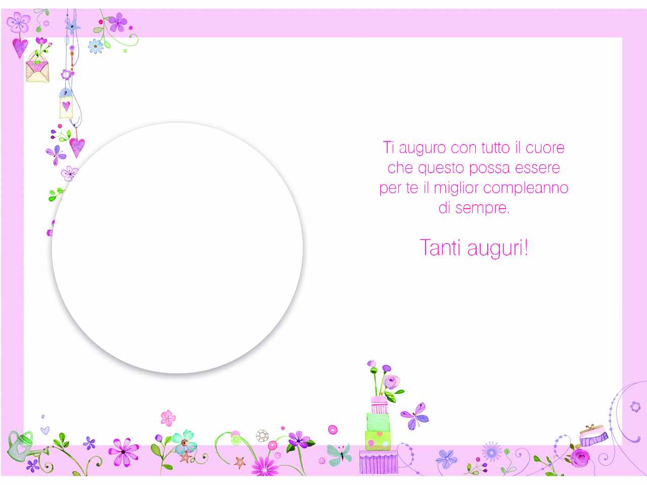 Biglietto auguri buon compleanno con rotella