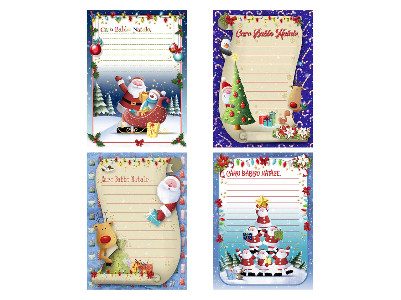Letterine caro babbo natale - la confezione contiene 24 letterine
