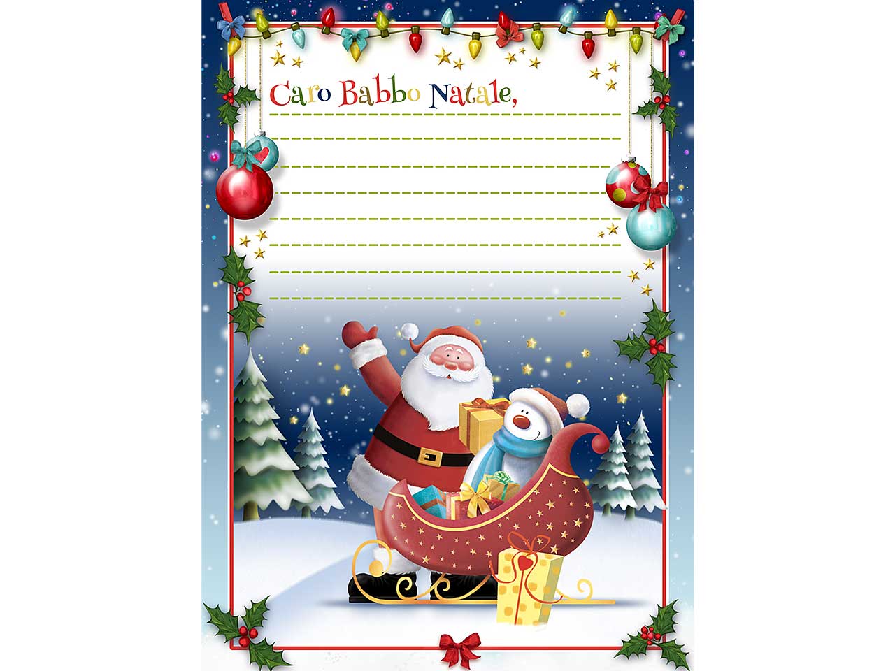 Letterine caro babbo natale - la confezione contiene 24 letterine