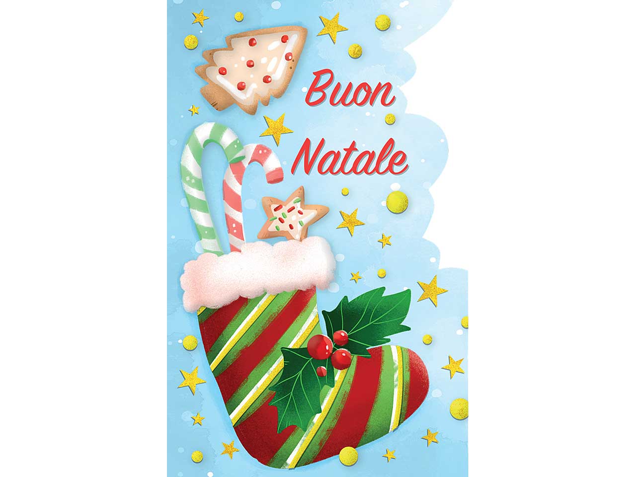 Biglietti buon natale 9x14cm 6 pezzi