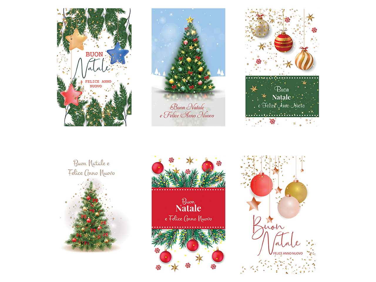 Biglietti buon natale 9x14cm - la confezione contiene 6 bigliettini