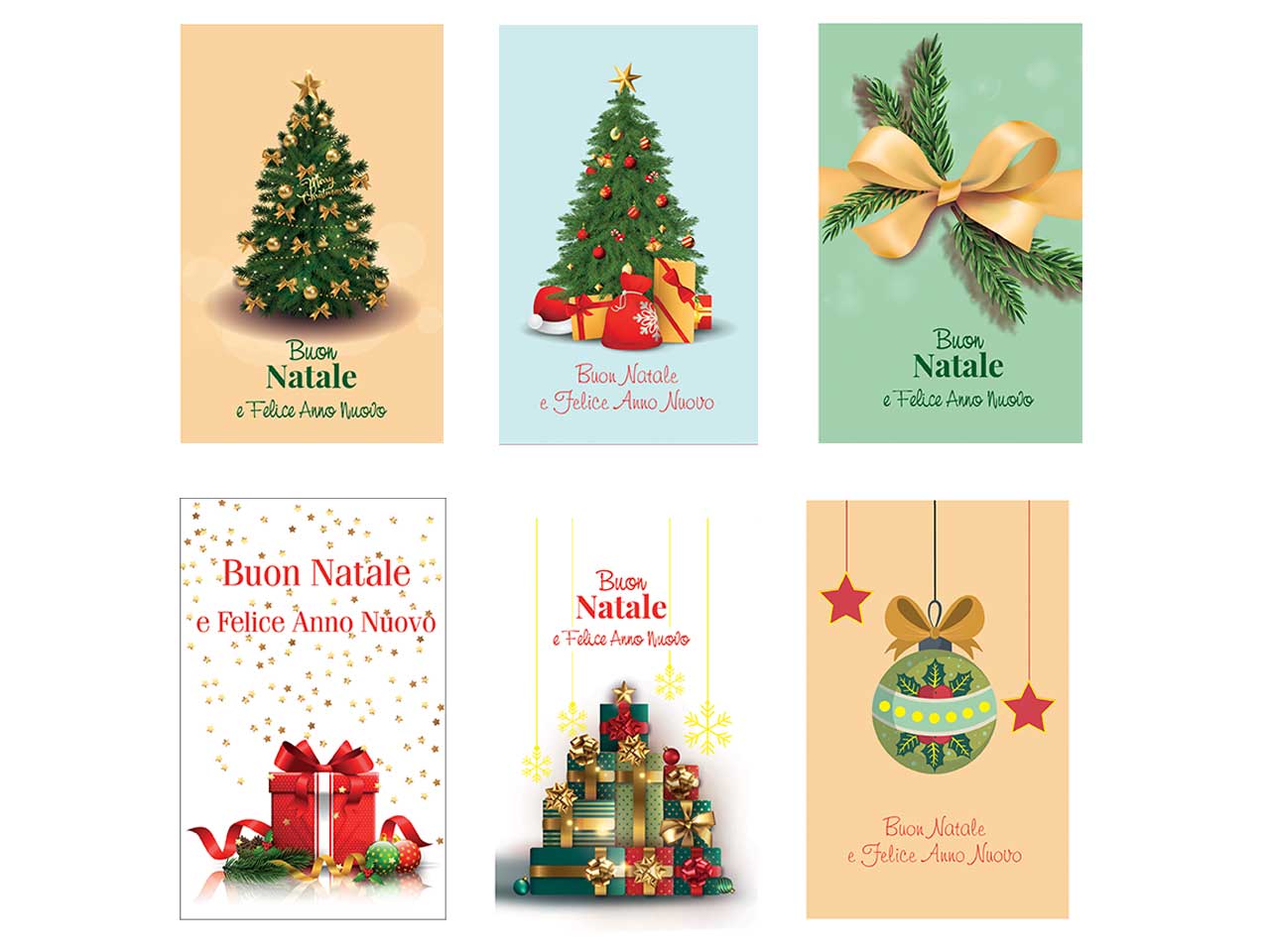 Biglietti buon natale 9x14cm 6 pezzi