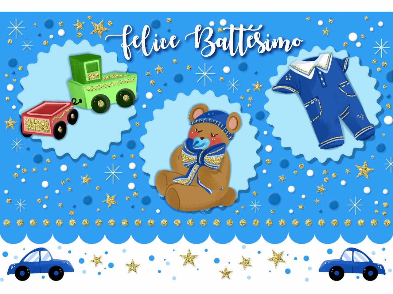 Biglietto auguri felice battesimo