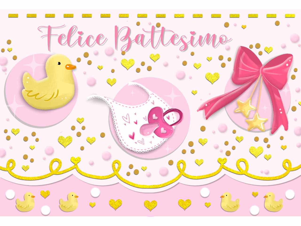 Biglietto auguri felice battesimo