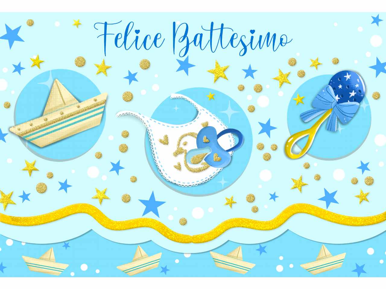 Biglietto auguri felice battesimo