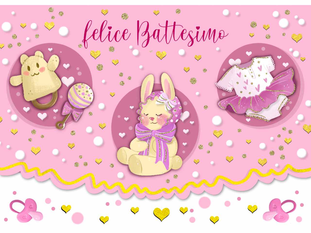 Biglietto auguri felice battesimo