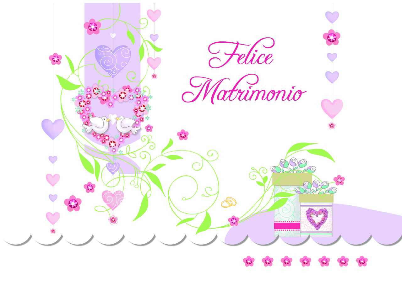 Biglietto auguri con scritta felice matrimonio