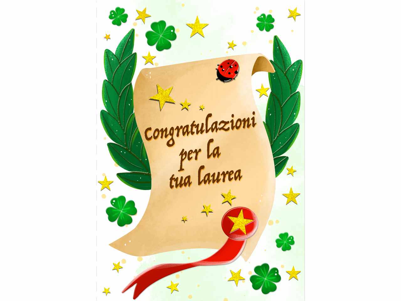 Biglietto auguri per laurea con scritta congratulazioni per la tua laurea