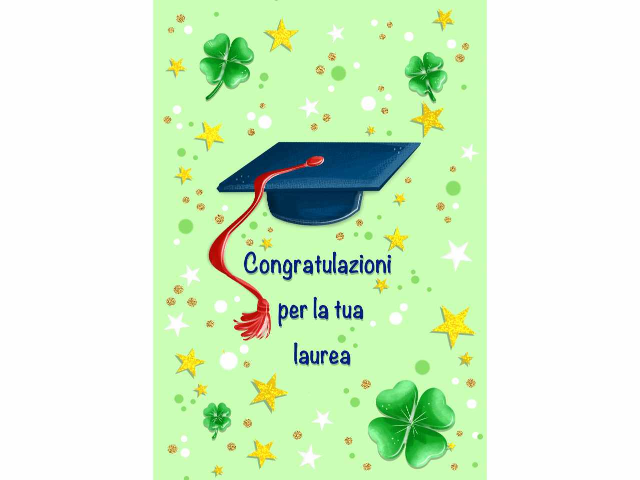 Biglietto auguri per laurea con scritta congratulazioni per la tua laurea