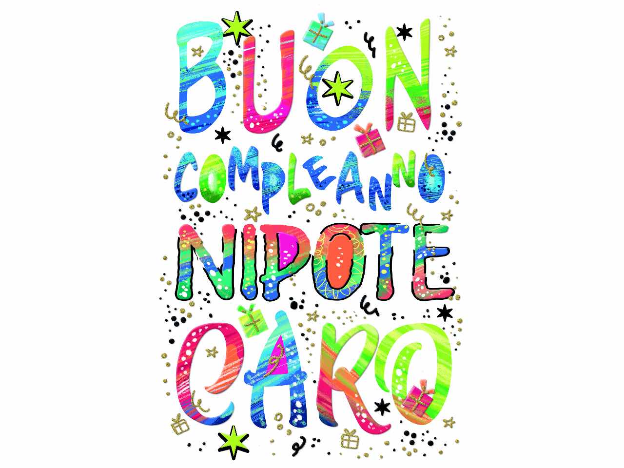 Biglietto auguri buon compleanno con scritta buon compleanno nipote caro
