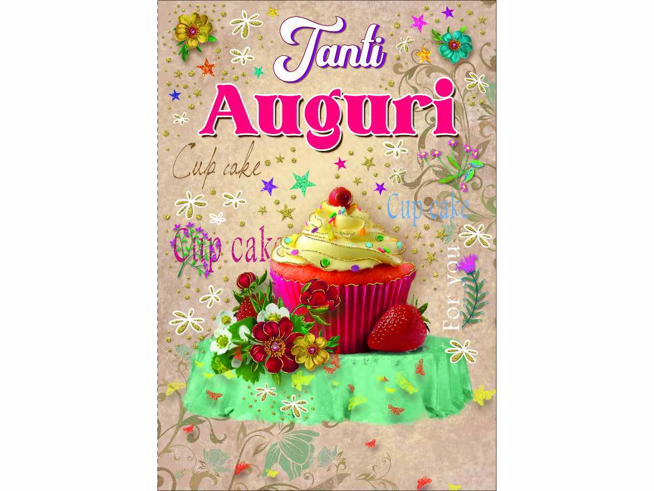 Biglietto con scritta tanti auguri