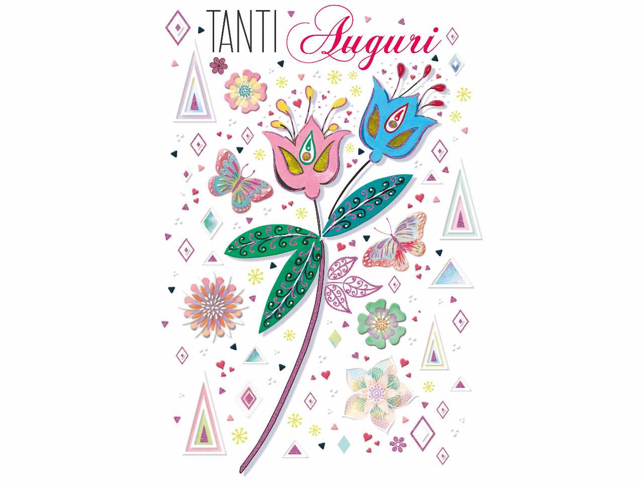 Biglietto augurale con scritta tanti auguri