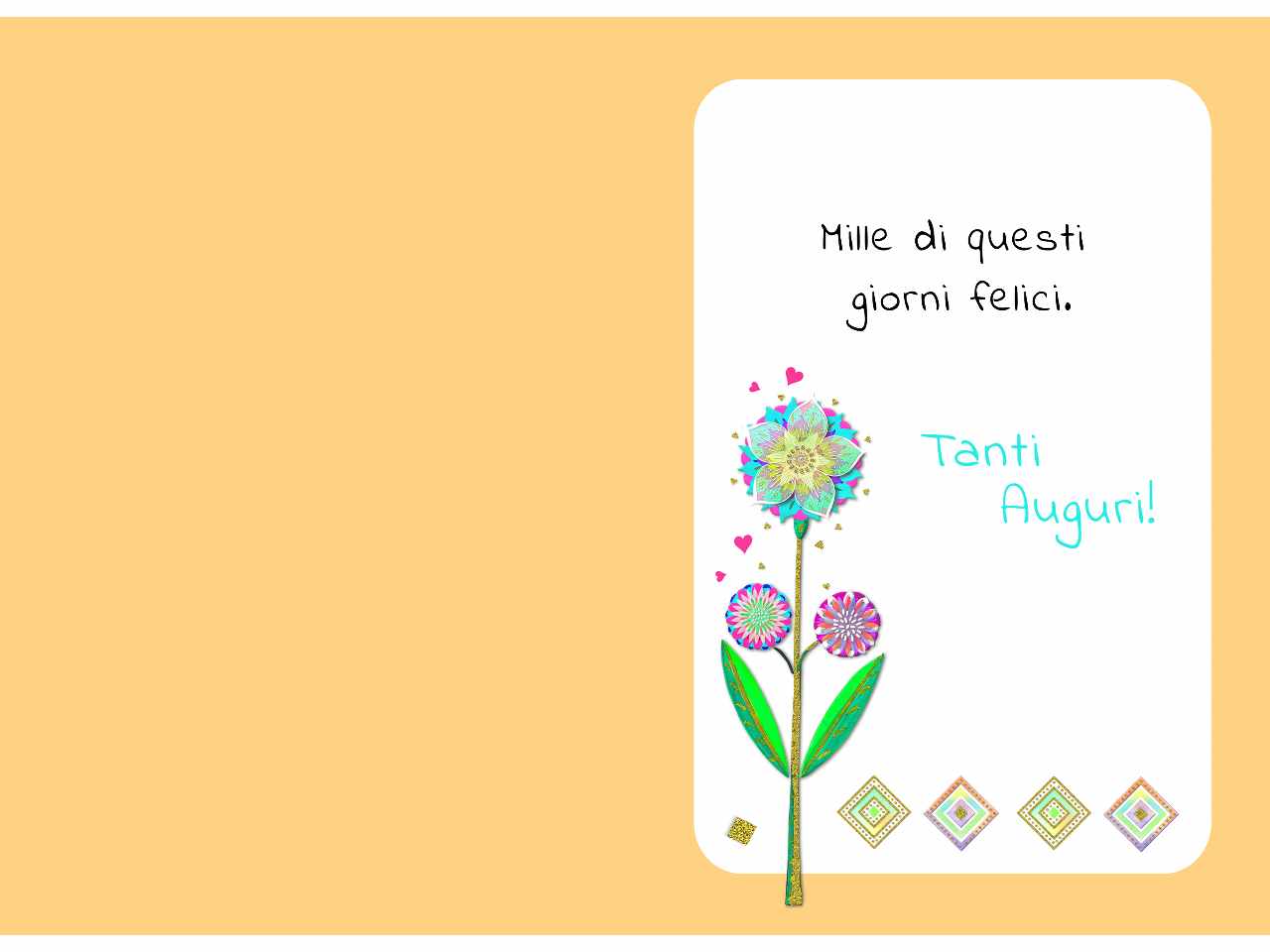 Biglietto augurale con scritta tanti auguri