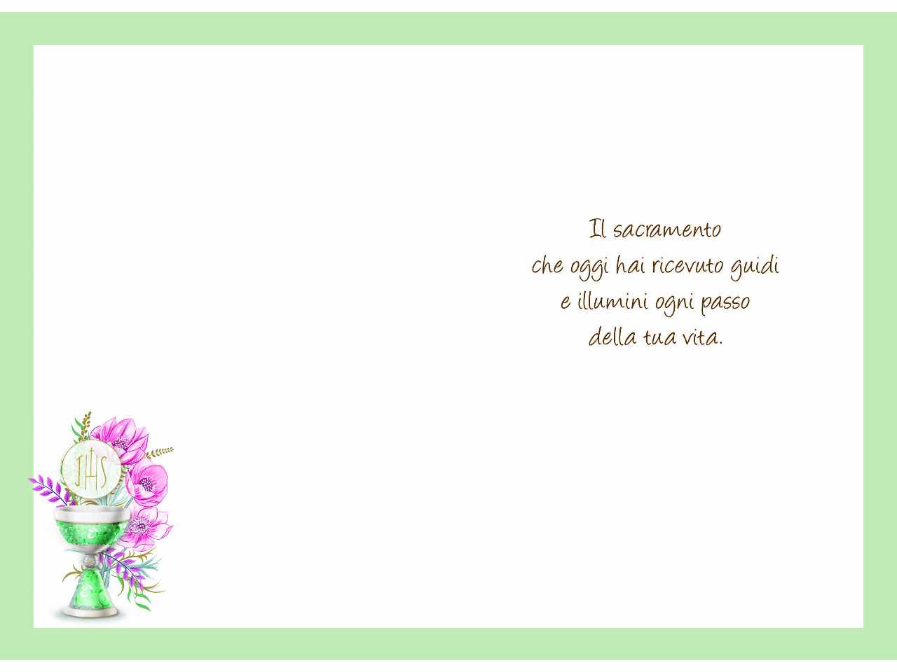 Biglietto auguri per prima comunione