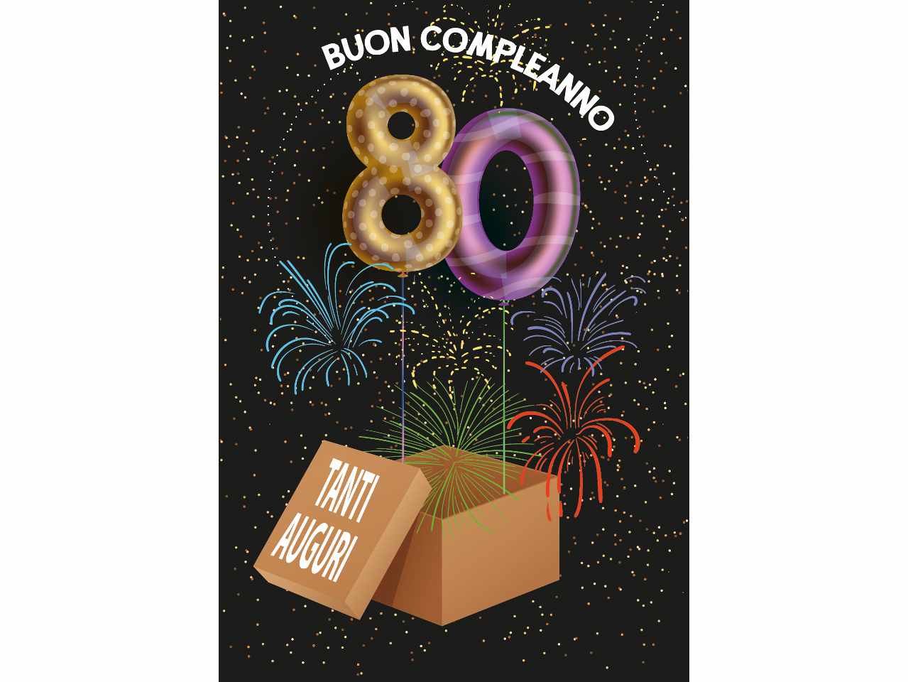 Biglietto auguri buon compleanno 80 anni