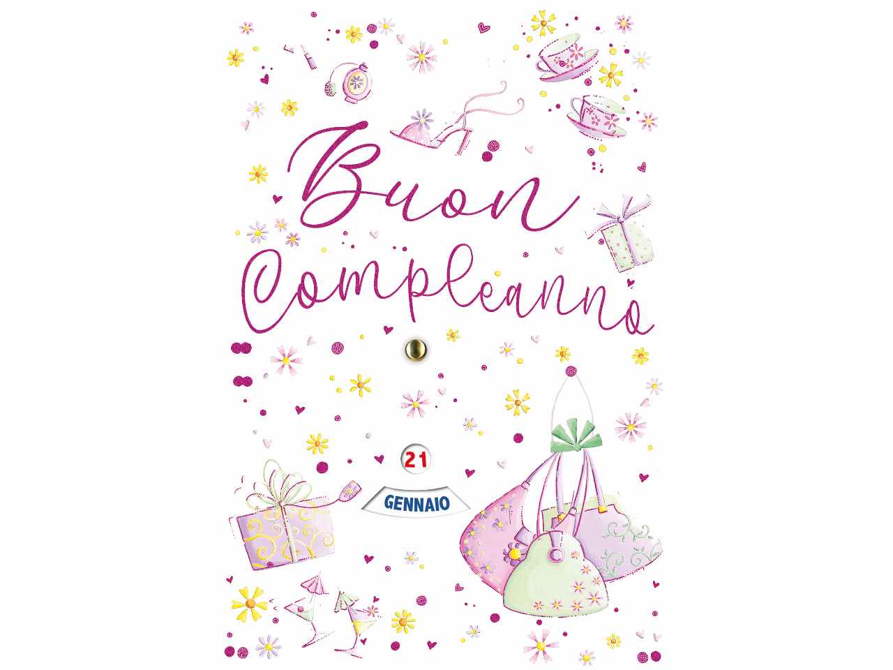 Biglietto auguri buon compleanno con rotella