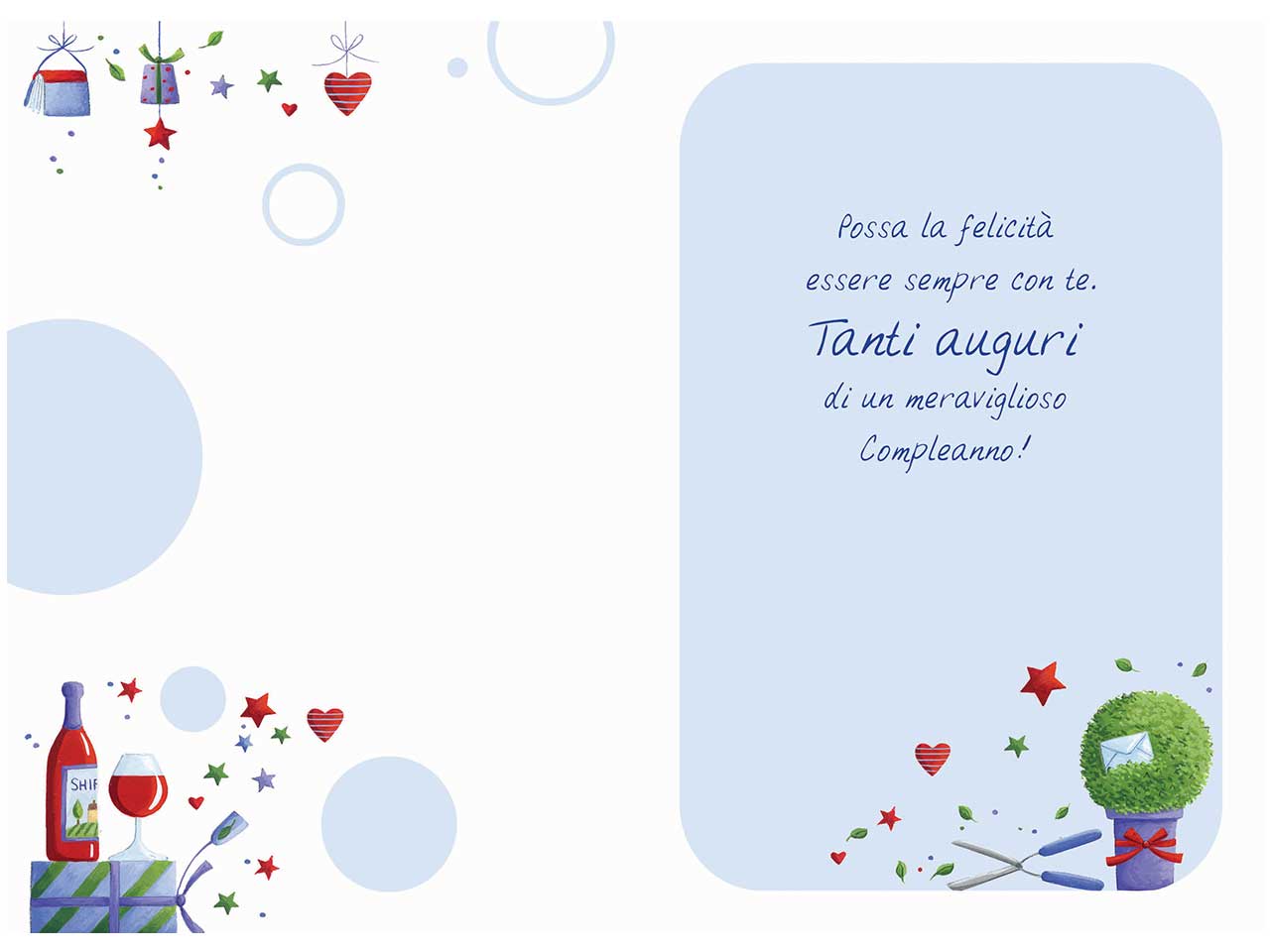 Biglietto auguri buon compleanno con rotella