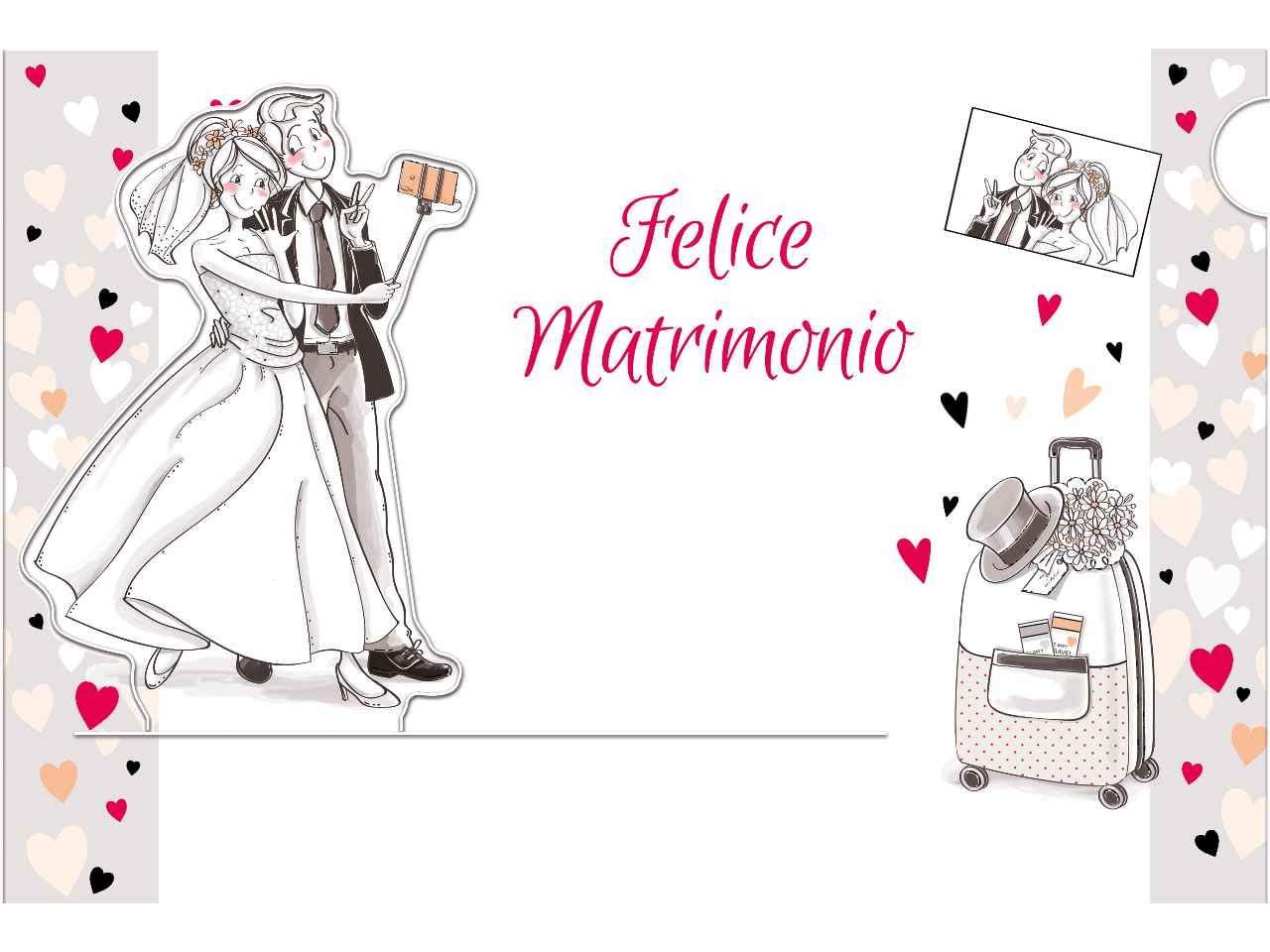 Biglietto auguri con scritta felice matrimonio