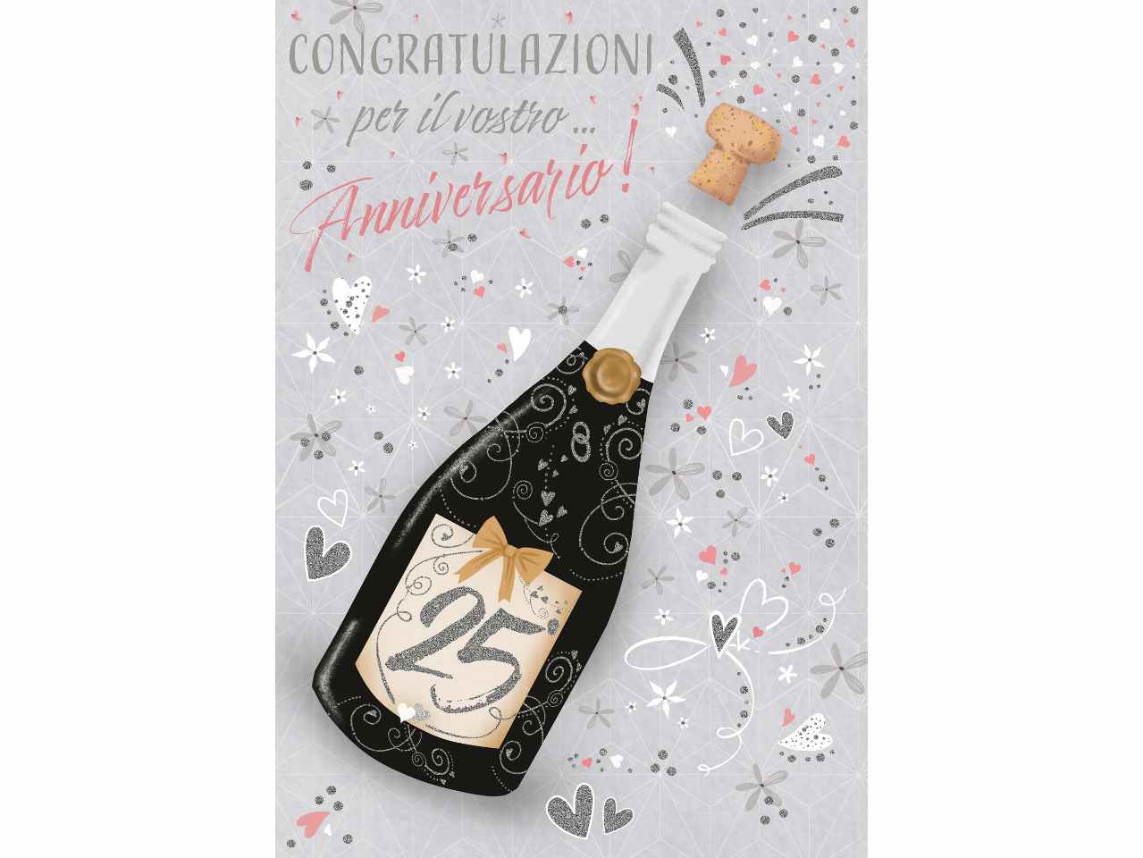 Biglietto auguri felice 25° anniversario