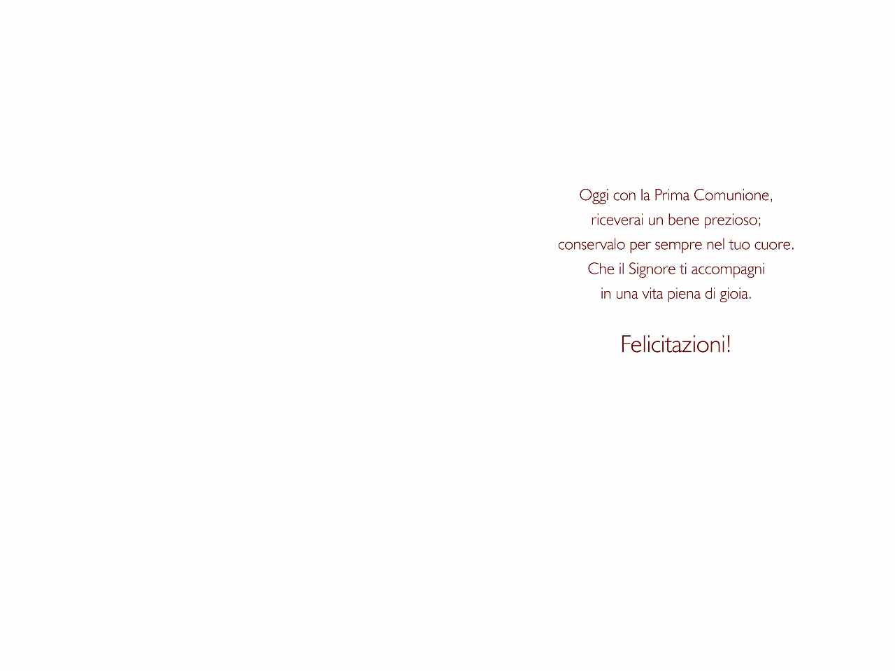 Biglietto auguri per prima comunione