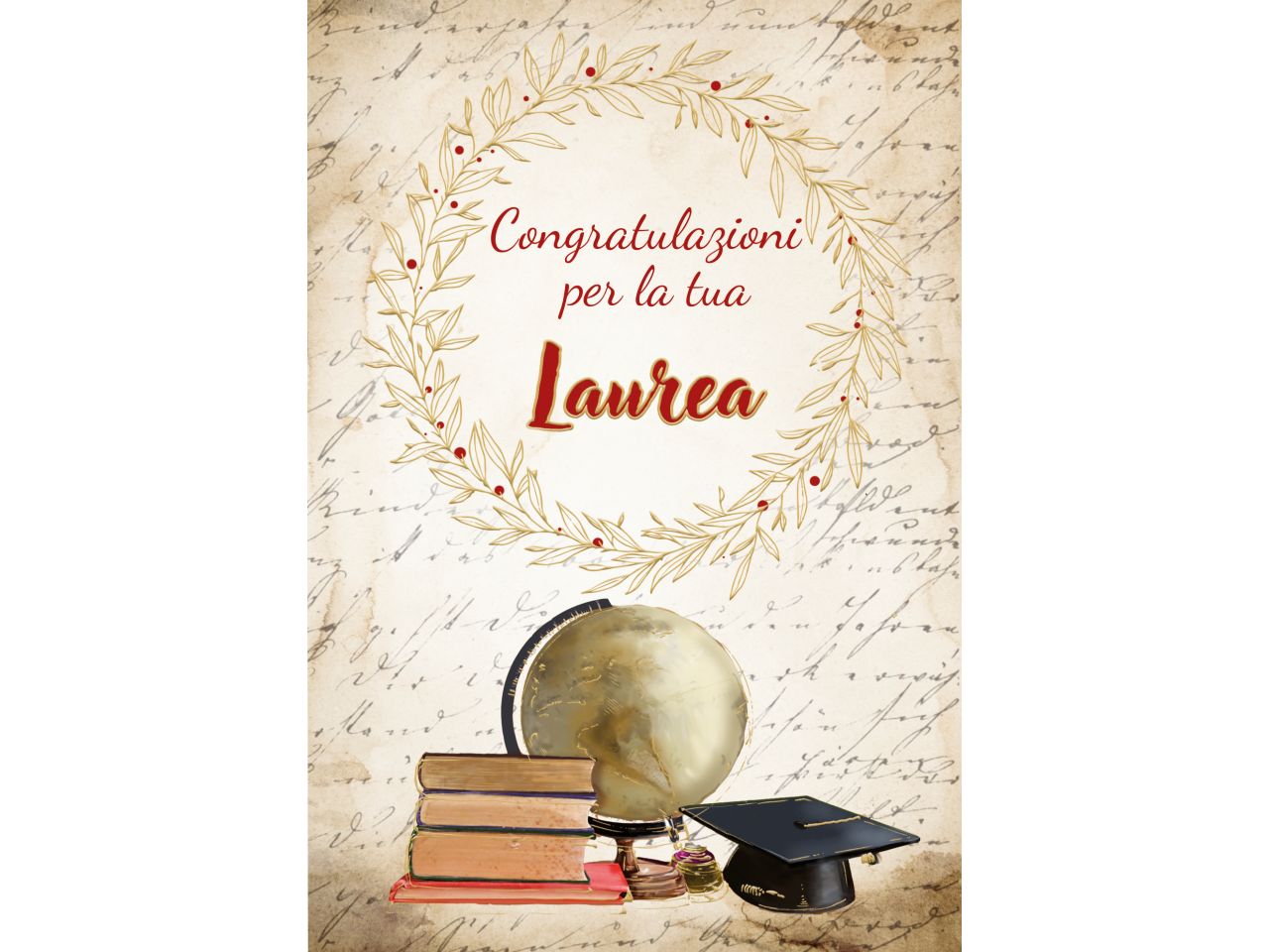 Biglietto auguri per laurea con busta