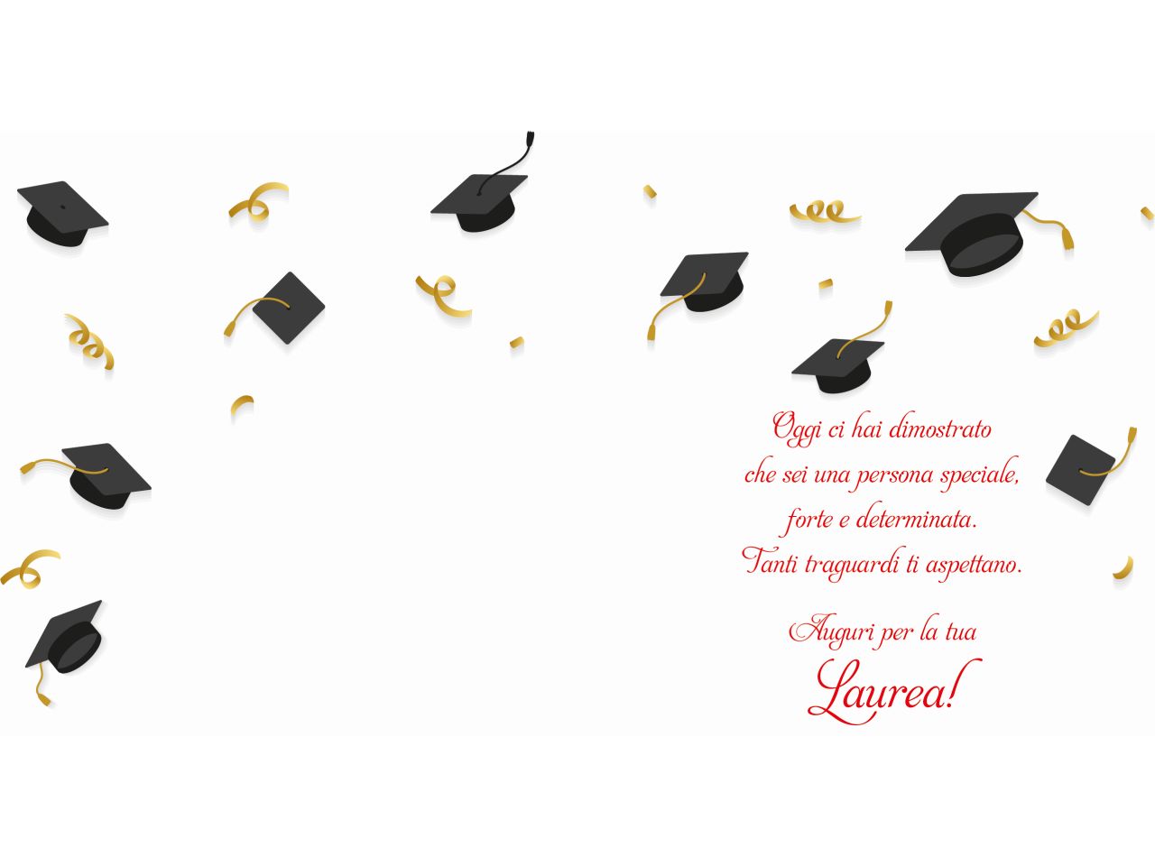 Biglietto auguri per laurea pergamena rosso con busta