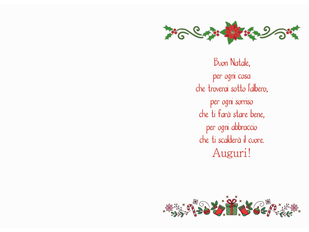 Biglietto babbo natale decoro pallina