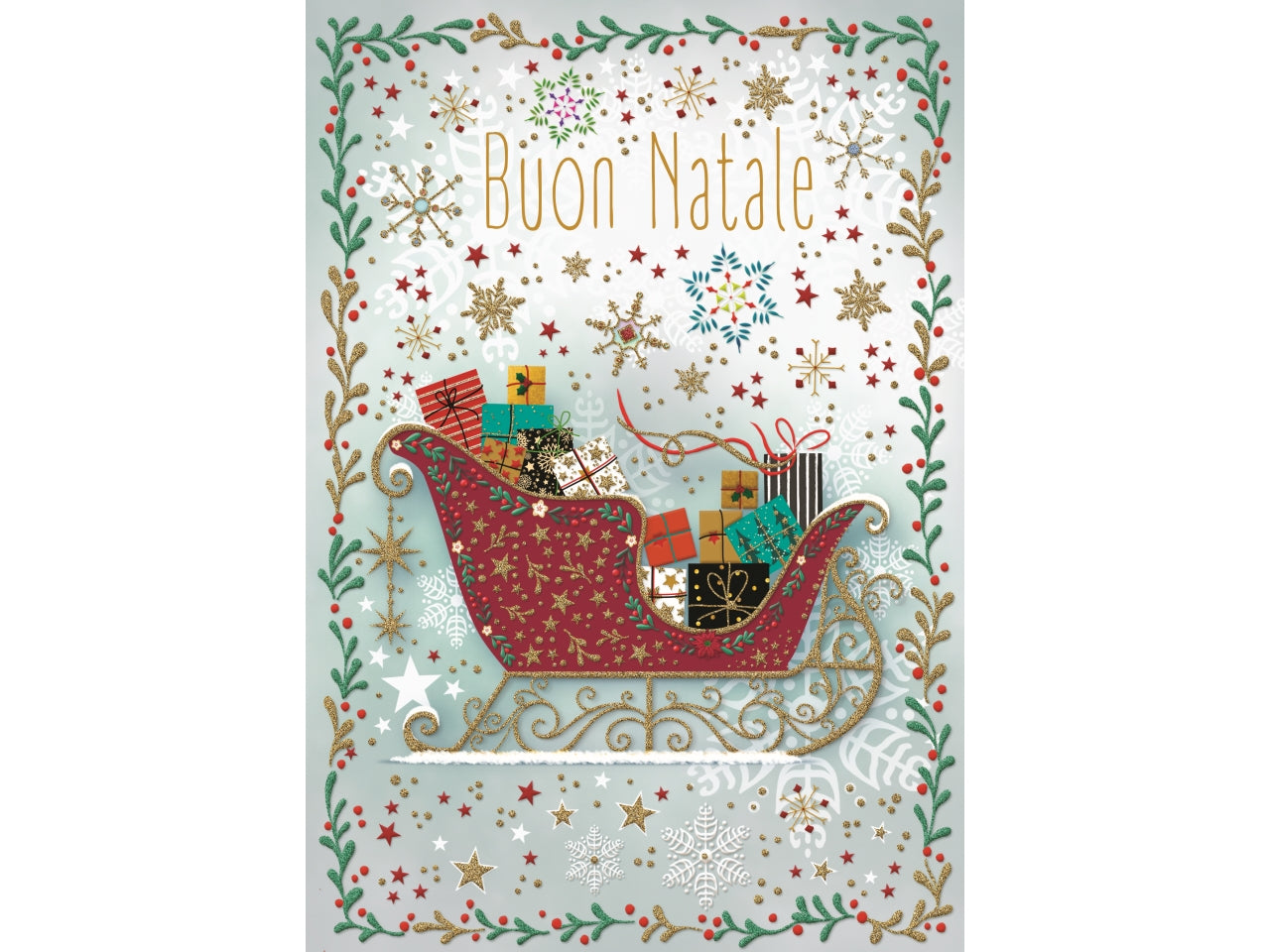 Biglietto natale slitta
