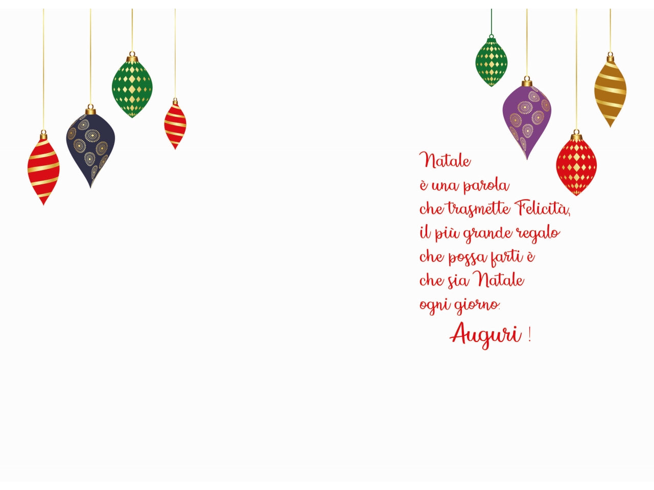 Biglietto palline natale