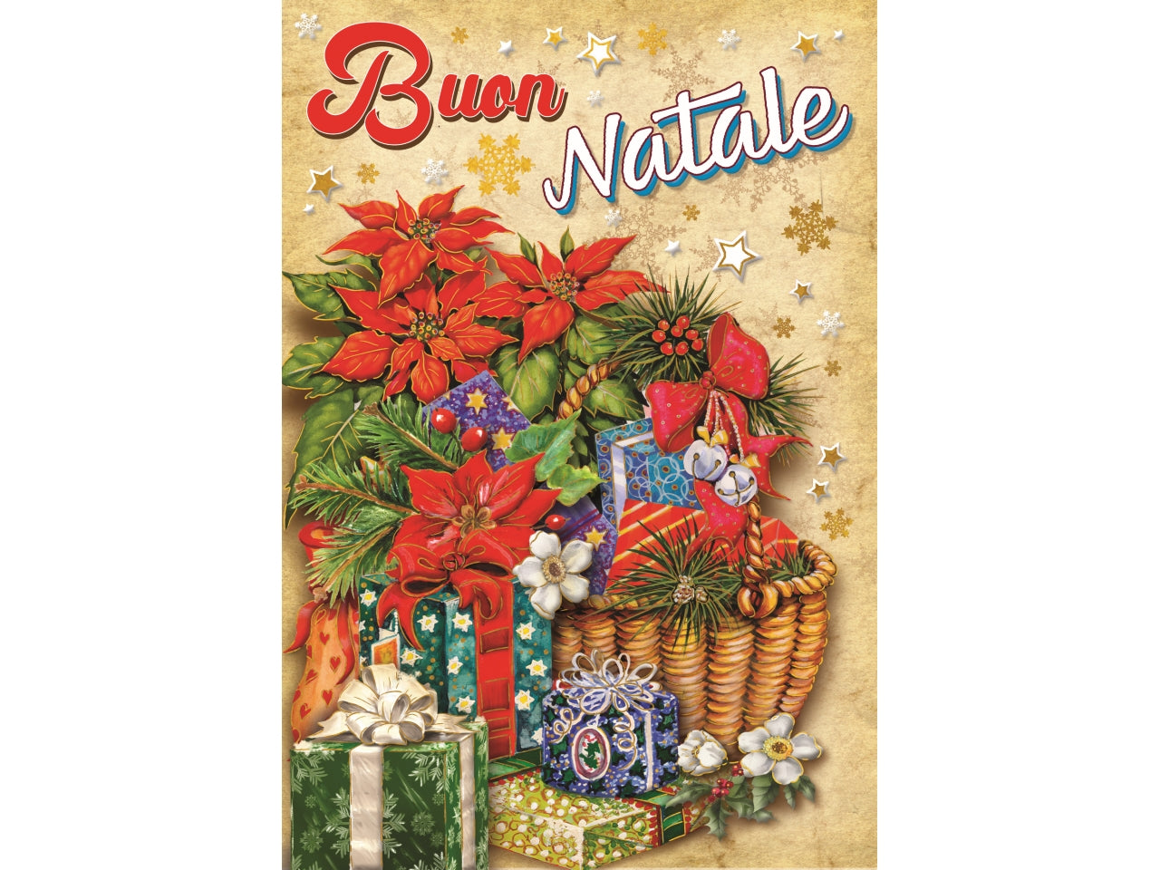 Biglietto portasoldi natalizio con decorazione cesto