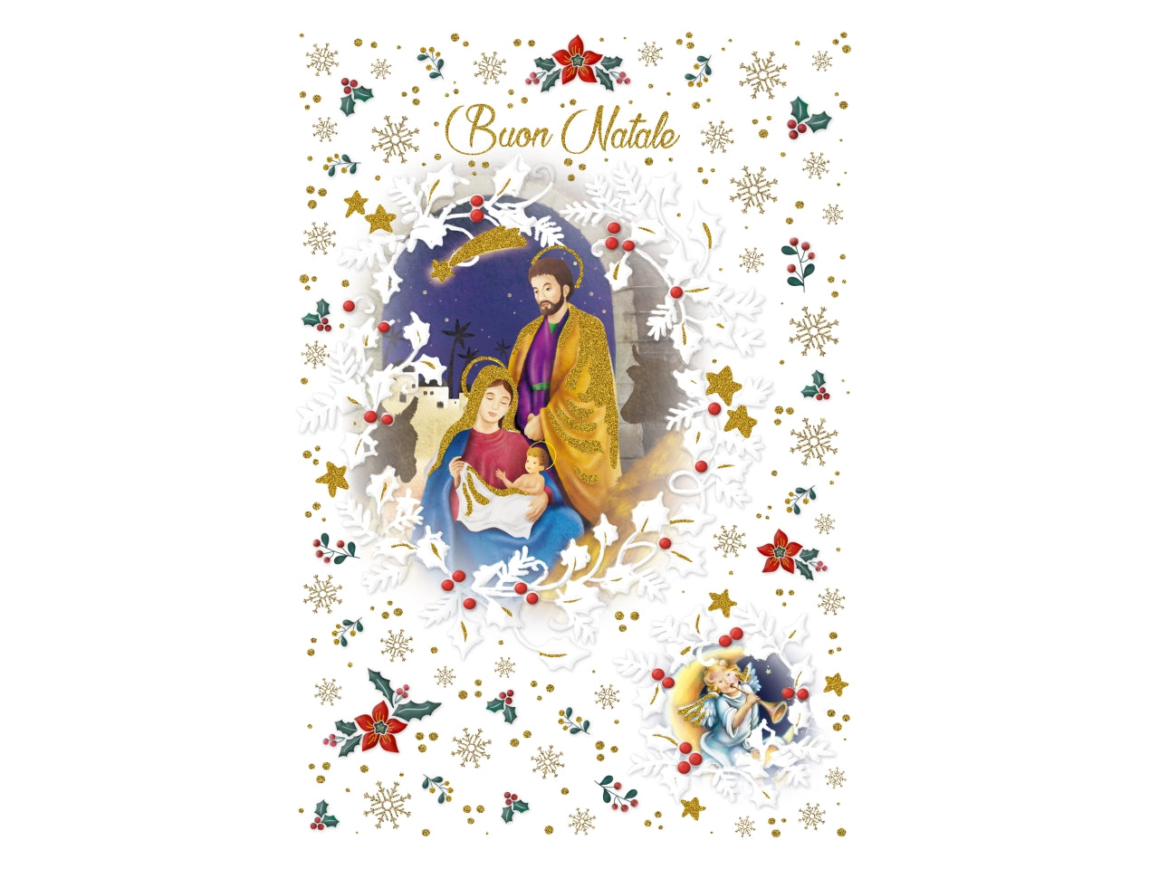 Biglietto buon natale religioso