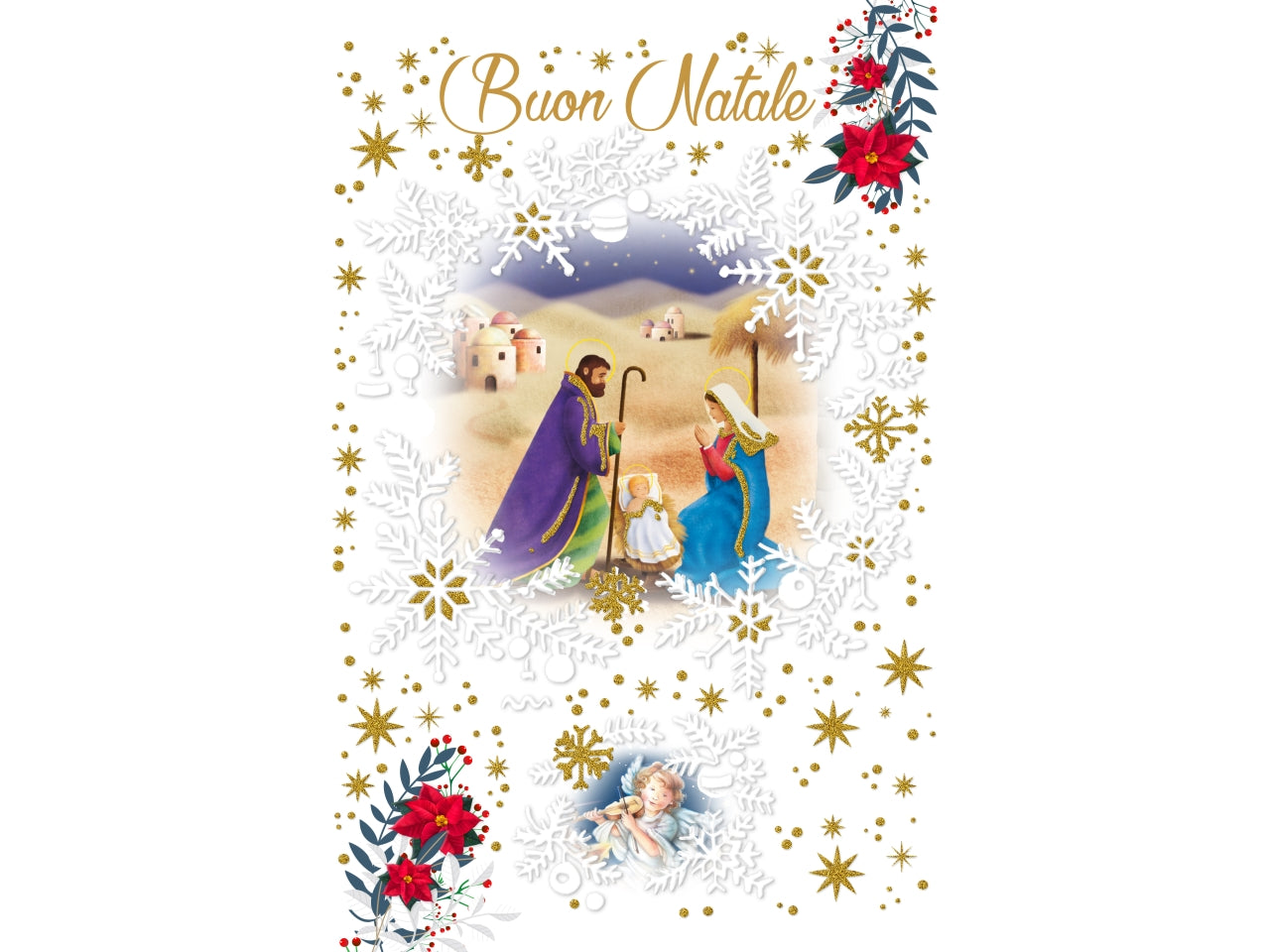 Biglietto buon natale religioso