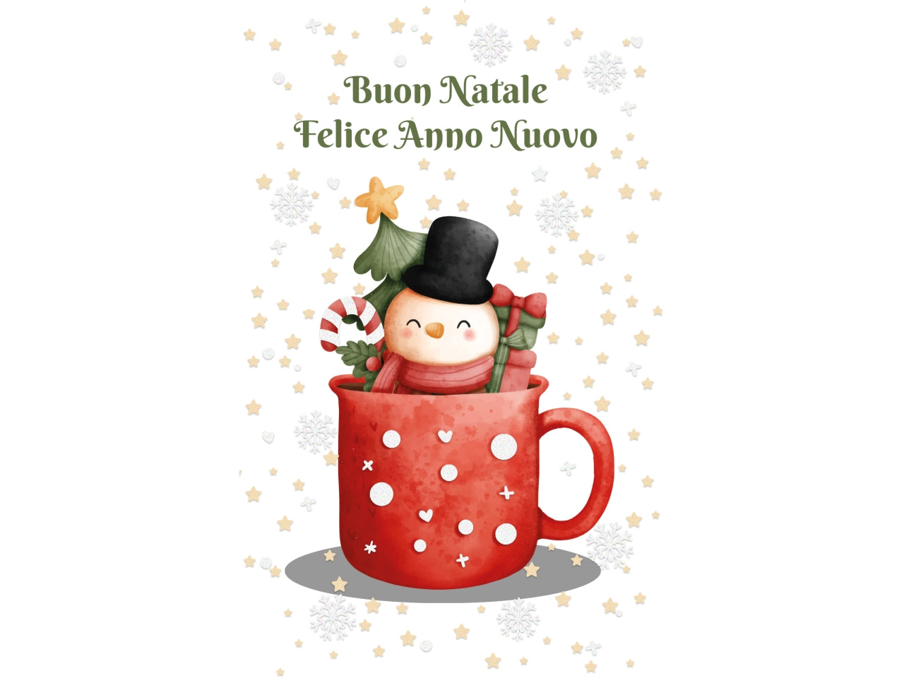 Biglietti buon natale mini - la confezione contiene 6 bigliettini