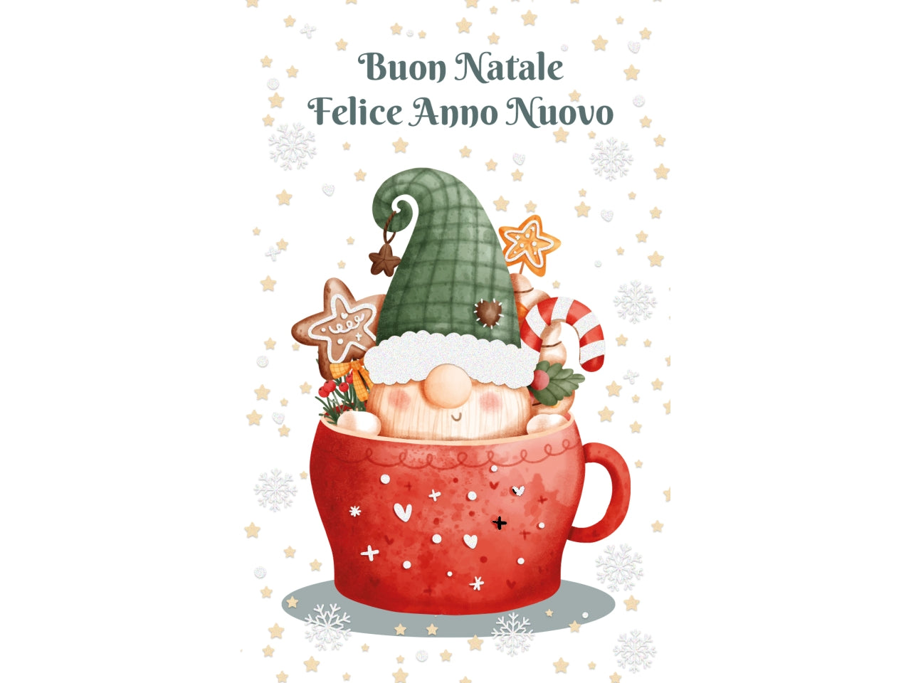 Biglietti buon natale mini - la confezione contiene 6 bigliettini