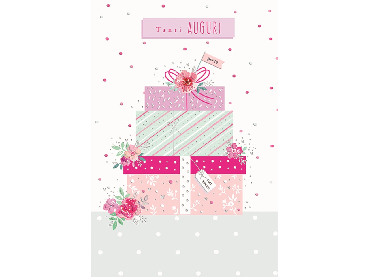 Biglietto tanti auguri amore e regali