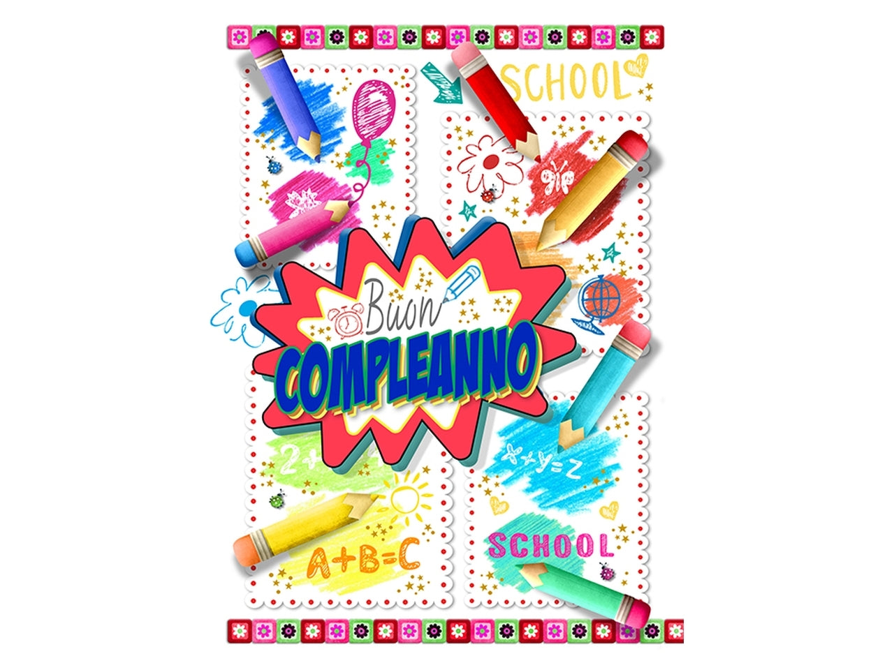 Biglietto buon compleanno school