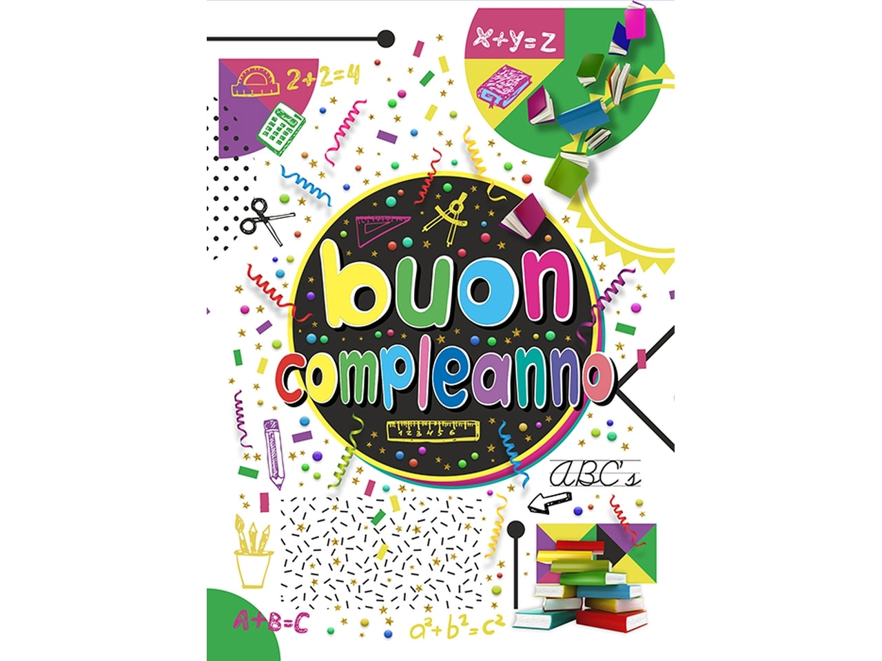 Biglietto buon compleanno abc