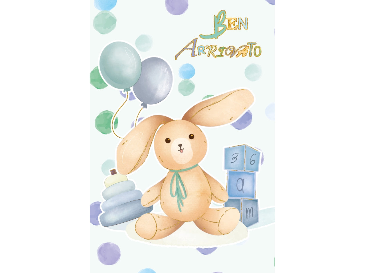 Biglietto lieto evento azzurro