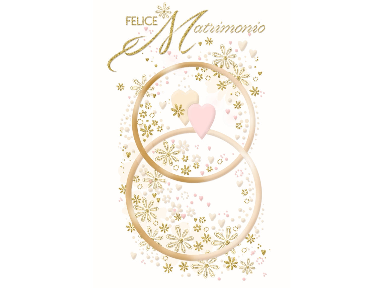 Biglietto mini felice matrimonio fedi la confezione comprende 6 biglietti