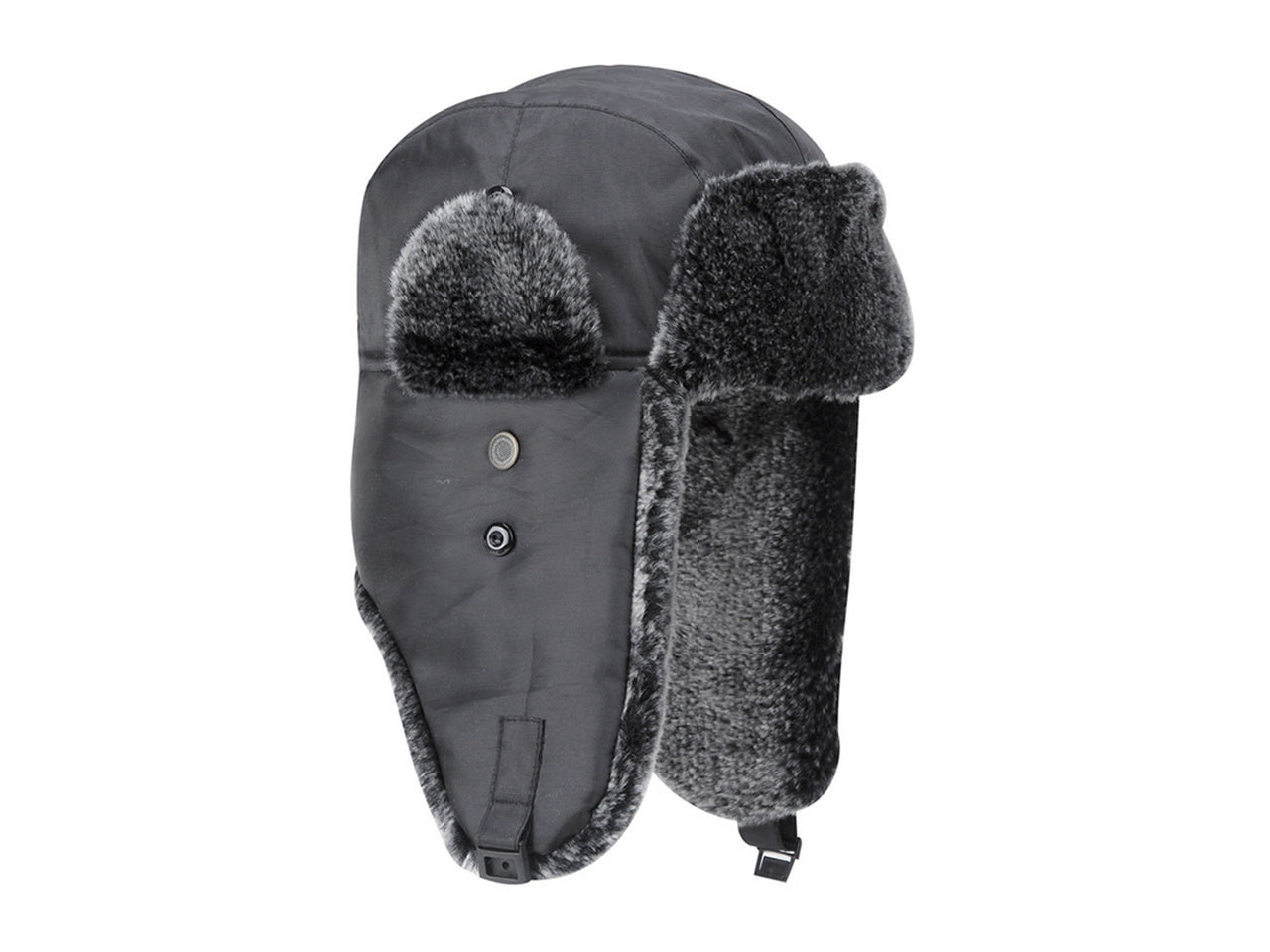 Cappello aviatore in nylon con ecopelliccia