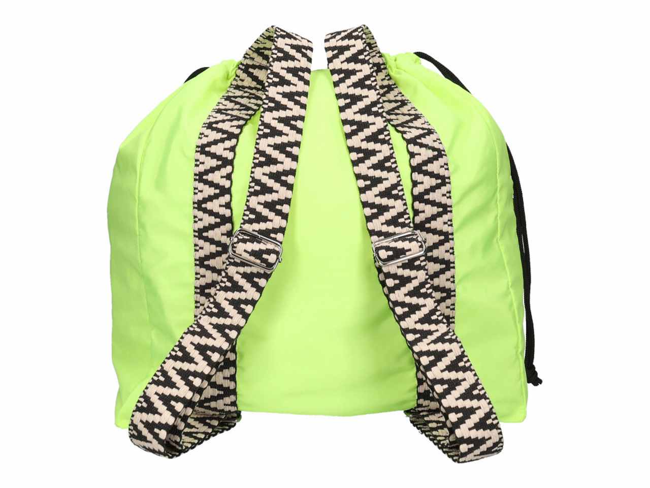 Borsa/zaino con coulisse e nastro fantasia colore giallo 40x43x15cm