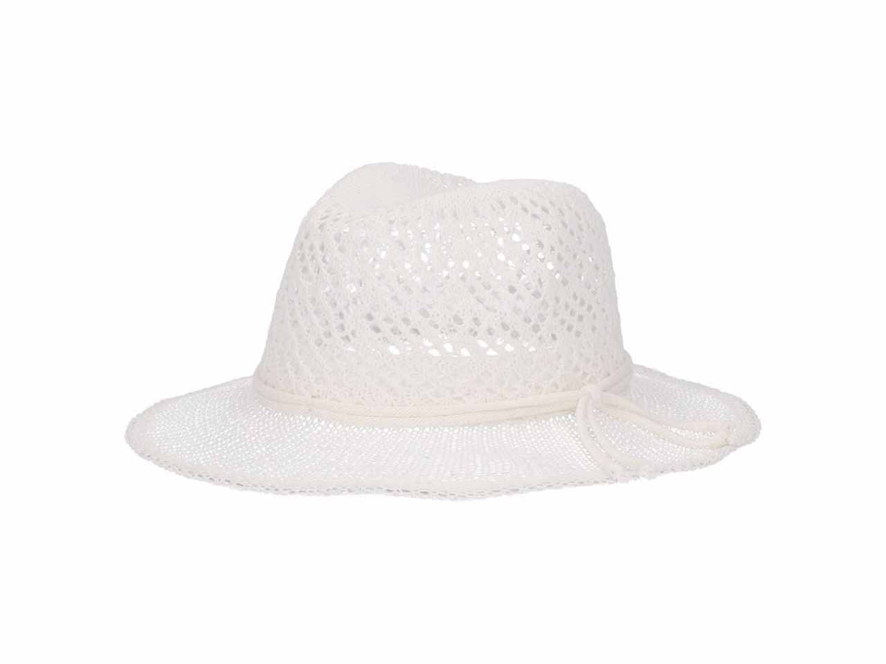 Cappello fedora con testa in maglia di cotone colore bianco