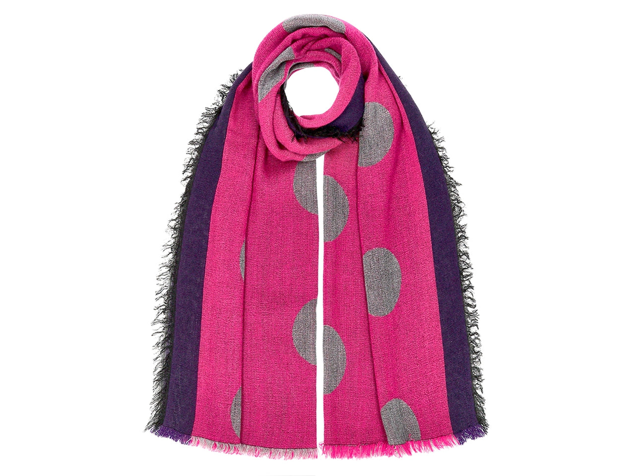 Sciarpa big pois misura 57x175cm colore fuxia
