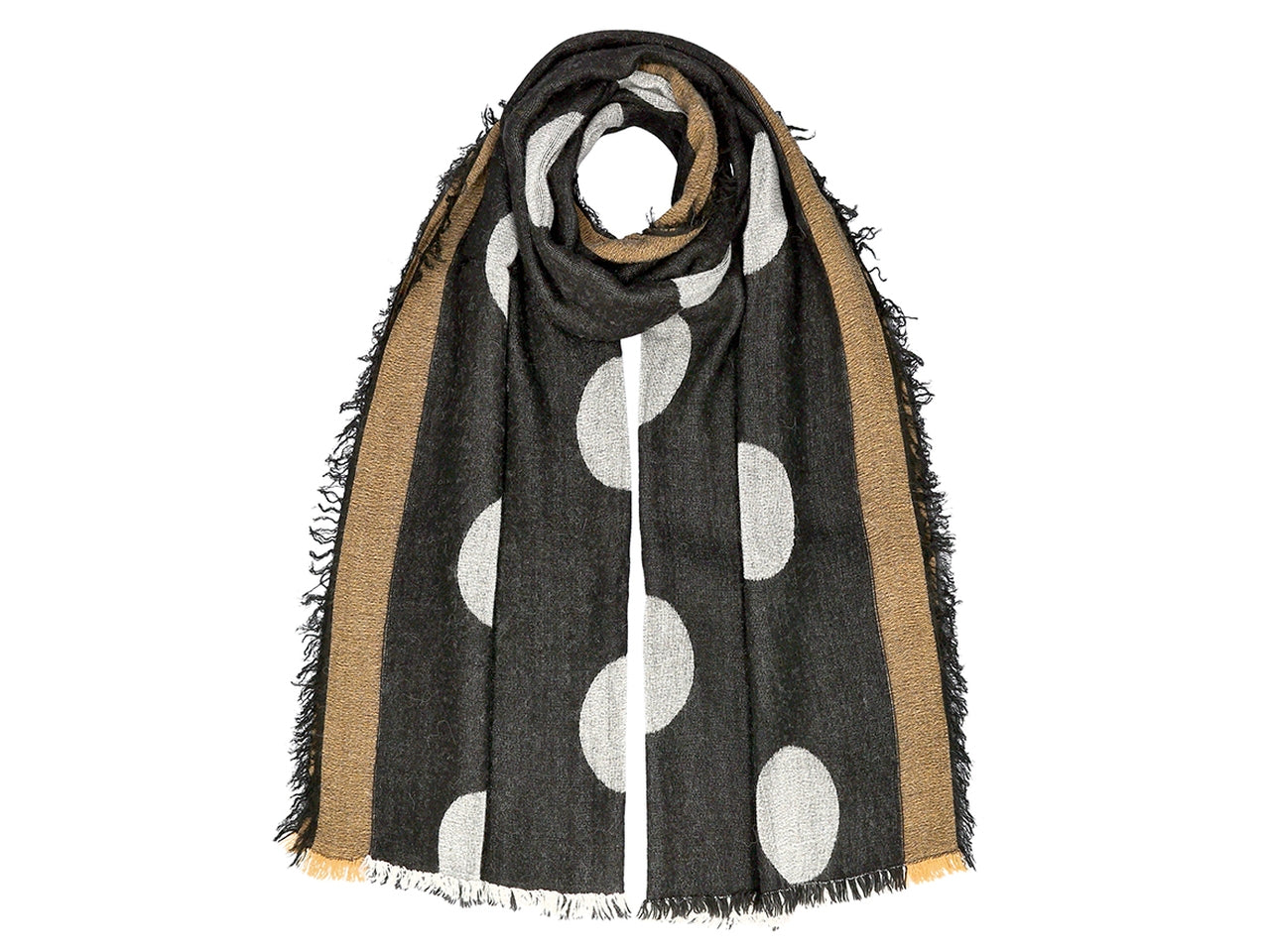Sciarpa big pois misura 57x175cm colore nero