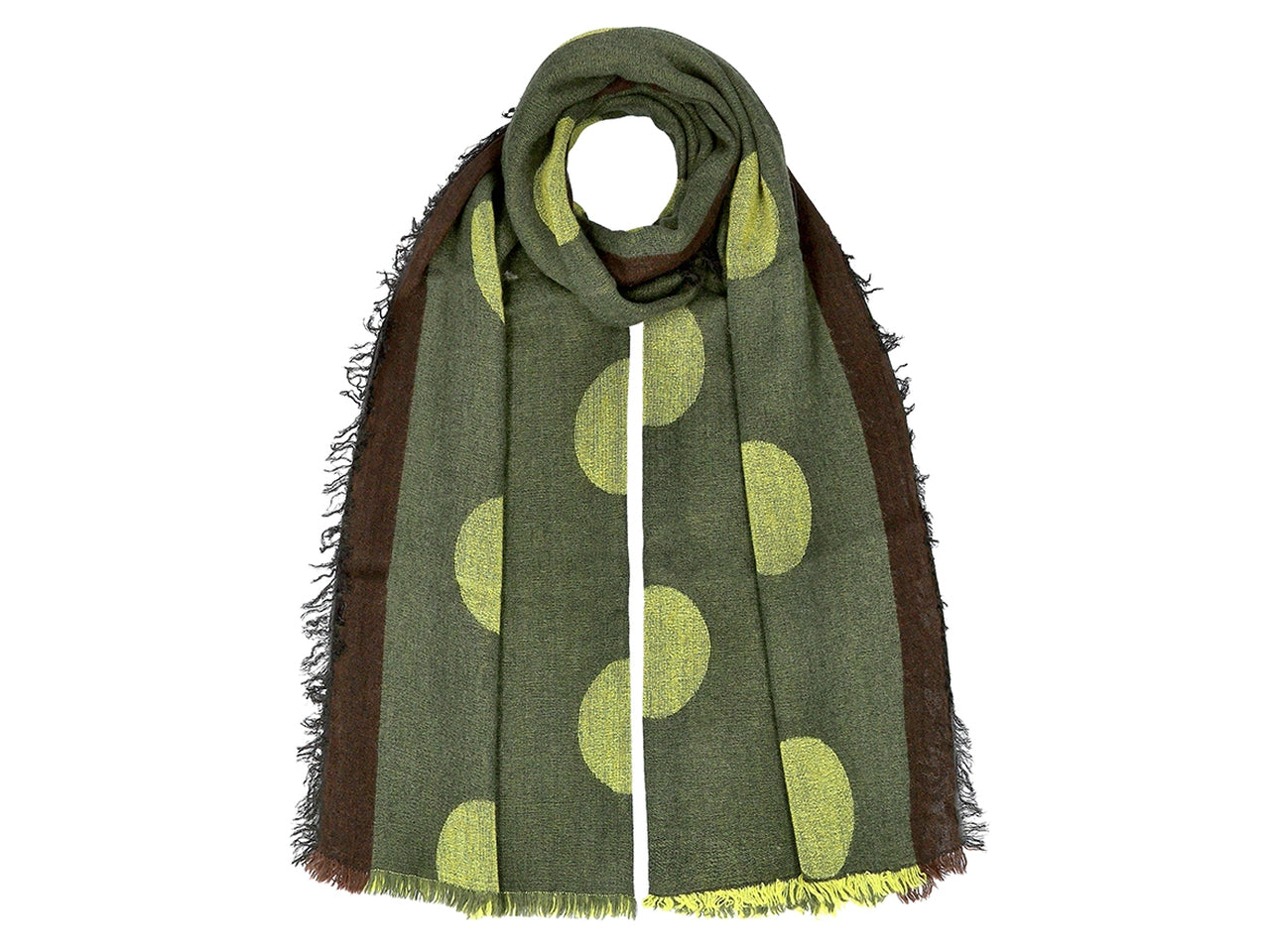 Sciarpa big pois misura 57x175cm colore verde