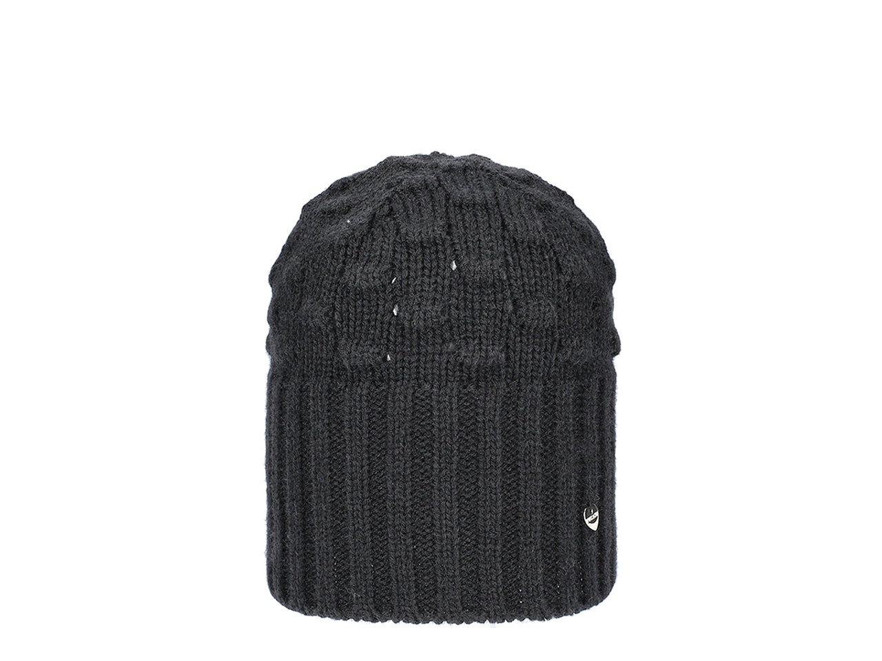 Cuffia a maglia punto noce colore nero