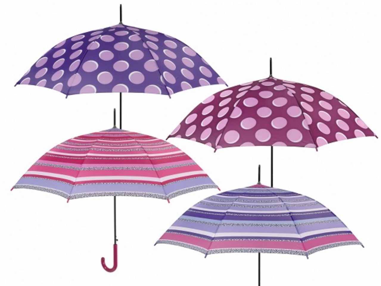 Ombrello donna 61cmauto pois+righe12059