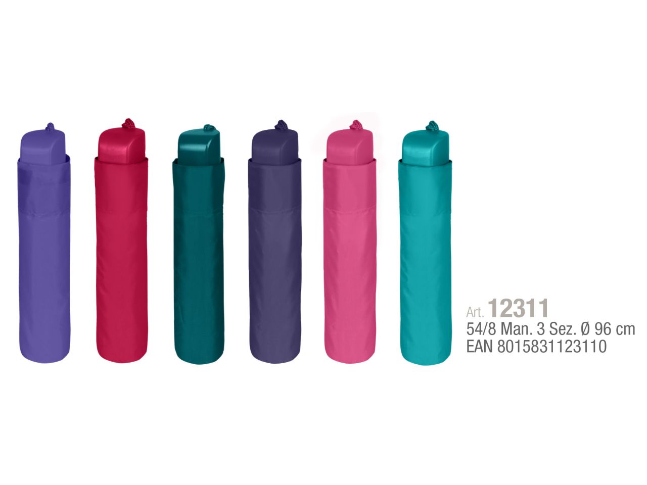 Ombrello mini da donna 54cm con apertura manuale in tinta unita